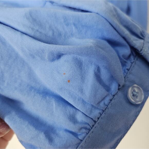 Moussy Blue Rouched Button Down Long Sleeve Top F - Picture 4 of 9